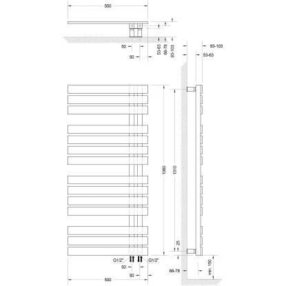 Schulte Badheizkörper Breda Steckerfertig + Heizstab 3 L Alpinweiß 106 X 50 Cm 2 Schulte Badheizkörper Breda Steckerfertig + Heizstab 3 L Alpinweiß 106 X 50 Cm – Bild 2