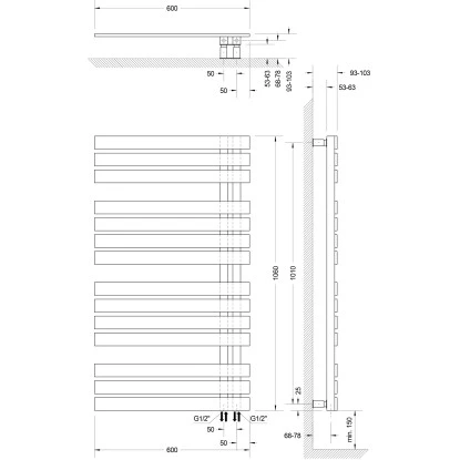 Schulte Badheizkörper Breda Steckerfertig + Heizstab 3 R Alpinweiß 106 X 60 Cm 2 Schulte Badheizkörper Breda Steckerfertig + Heizstab 3 R Alpinweiß 106 X 60 Cm – Bild 2