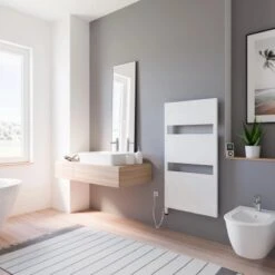 Schulte Badheizkörper Turin Steckerfertig Heizstab 5 L Alpinweiß 114,3 X 60,5 Cm