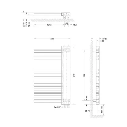 Schulte Design-Heizkörper Bologna 81 Cm X 50 Cm Anthrazit Version Rechts 2 Schulte Design-Heizkörper Bologna 81 Cm X 50 Cm Anthrazit Version Rechts – Bild 2