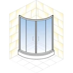 Schulte ExpressPlus Runddusche Sunny Sicherheitsglas Chromoptik 190x90x90cm -Schulte 63462 2053 4060991051197 2