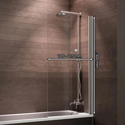 Schulte Badewannenfaltwand Komfort 1-tlg. 69,5 X 130 Cm Ohne Bohren Alu-Natur 3 Schulte Badewannenfaltwand Komfort 1-tlg. 69,5 X 130 Cm Ohne Bohren Alu-Natur – Bild 3