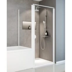 Schulte Sunny Drehtür Mit Verkürzter Seitenwand Echtglas Klar Alpinweiß 14 Schulte Sunny Drehtür Mit Verkürzter Seitenwand Echtglas Klar Alpinweiß -Schulte 984679 2053 1