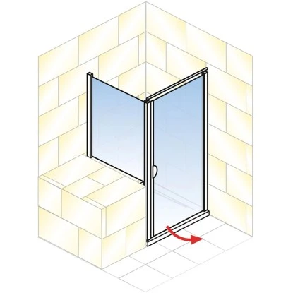 Schulte Sunny Drehtür Mit Verkürzter Seitenwand Echtglas Klar Alpinweiß 7 Schulte Sunny Drehtür Mit Verkürzter Seitenwand Echtglas Klar Alpinweiß – Bild 7